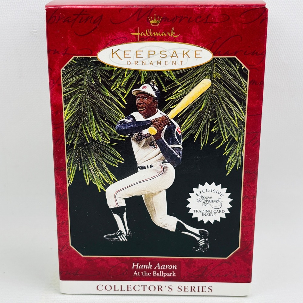 Hallmark Hank Aaron At the Ballpark Ornament MLB Collector's Series Braves 1997